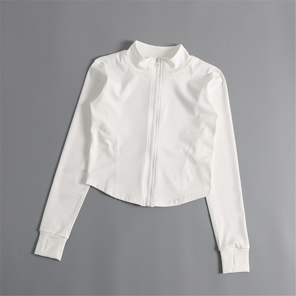 

Куртка для йоги, Женский быстросохнущий спортивный топ для бега, Велокостюм с защитой от солнца, Облегающий фитнес-костюм для тенниса на осень и зиму XL белый