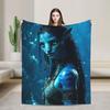 Avatars Blue Na'vi Neytiri Poster Bedding Throws Soft Comfy Blanket For Couch Chair Plane Travel Flannel Bedspread Bed Cover
