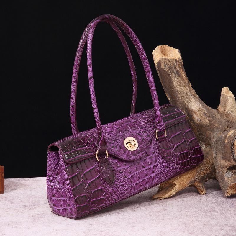 Handbag Shoulder Bag Vintage Tote Bag Underarm Bag Baguette Bag Alligator Print Bag for Women