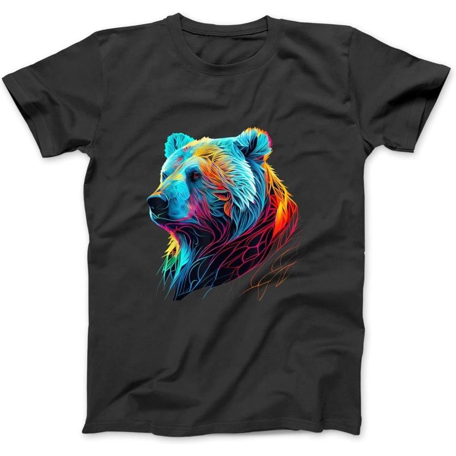 Polar Bear Lovers Pop Art Colorful Polar Bear T-Shirt Sweatshirt Hoodie for Men Women Kids Made in Canada Black S