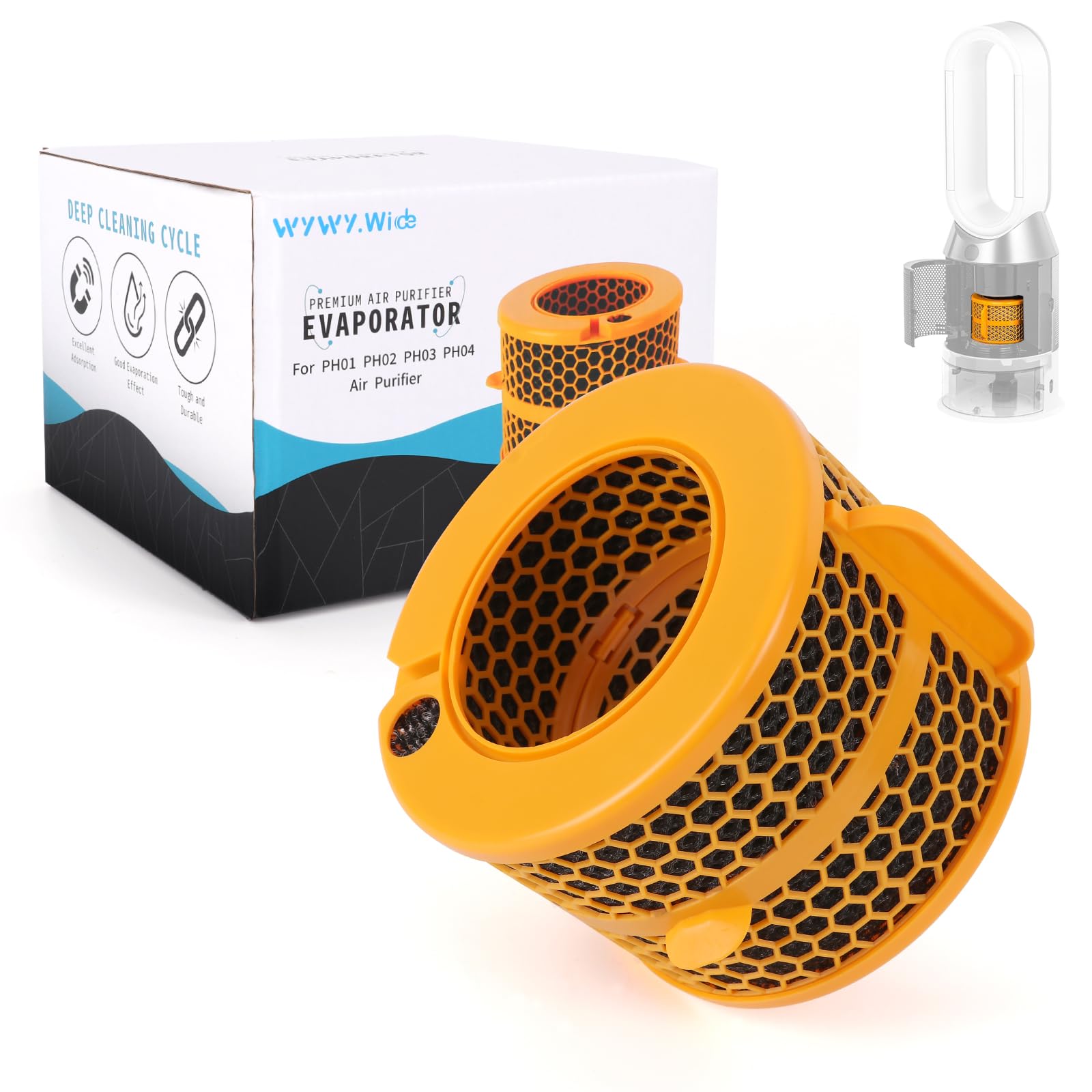 

Carbon Fiber Air Purifier Evaporator Filter for Dyson PH01, PH02, PH03, PH04, and PH3A Air Purifiers, Replacement Part, Humidifier/Air Purifier Filter