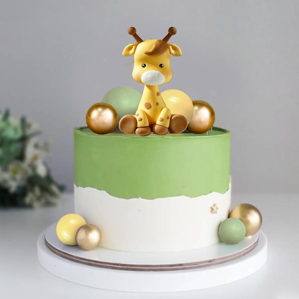 Giraffe Cake Topper Balls Cake Decorations Clay Animal CakeDecoration for WildAnimals Themed Birthday Baby Shower Party Supplies