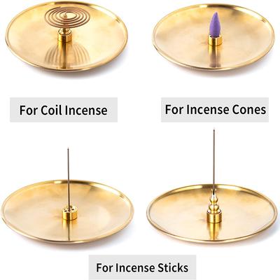 Handmade Incense Insert Brass Nine Hole Incense Seat Durable Water Drop Shape Coils Base Holder Brass Incense Tray Home Decor
