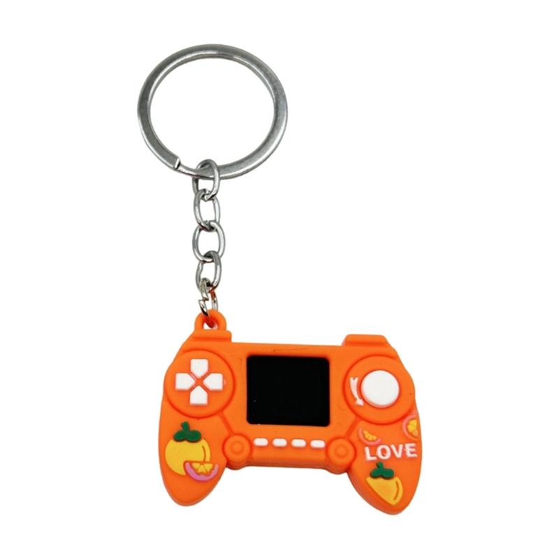 Playful Fruit Designs Gaming Keychain Creative Gamepad Keyring Lightweight PVC Key Holder Perfect For Accessories