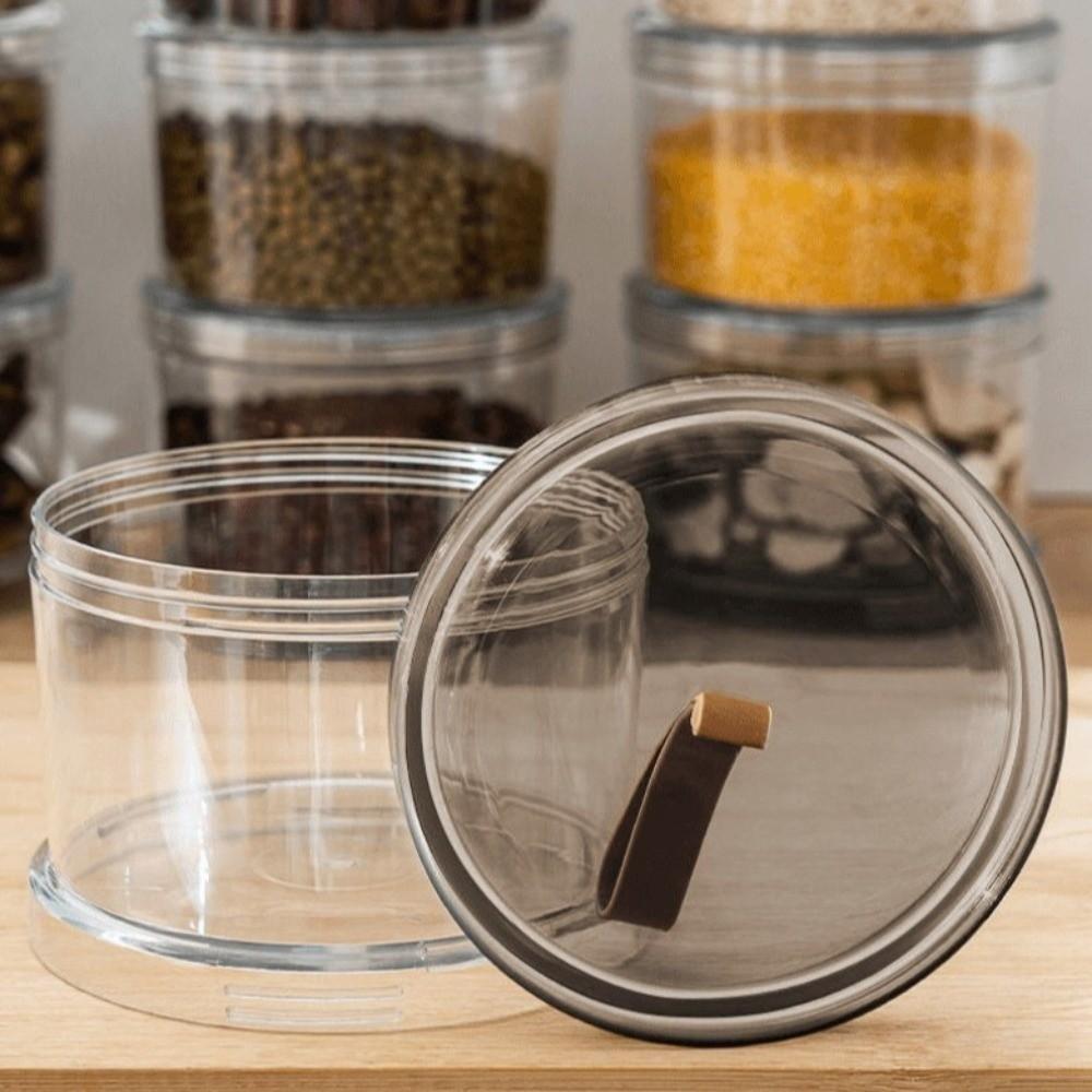 Portable Plastic Spice Storage Box Round Multi-Layer Airtight Jar Space-Saving Reusable Seasoning Storage Container Coffee Beans