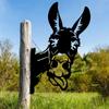 Siluetă de fier de măgar cu limba – ornament drăguț pentru gard de grădină în aer liber, meșteșuguri perfecte pentru fermă pentru decorarea petrecerilor în grădină