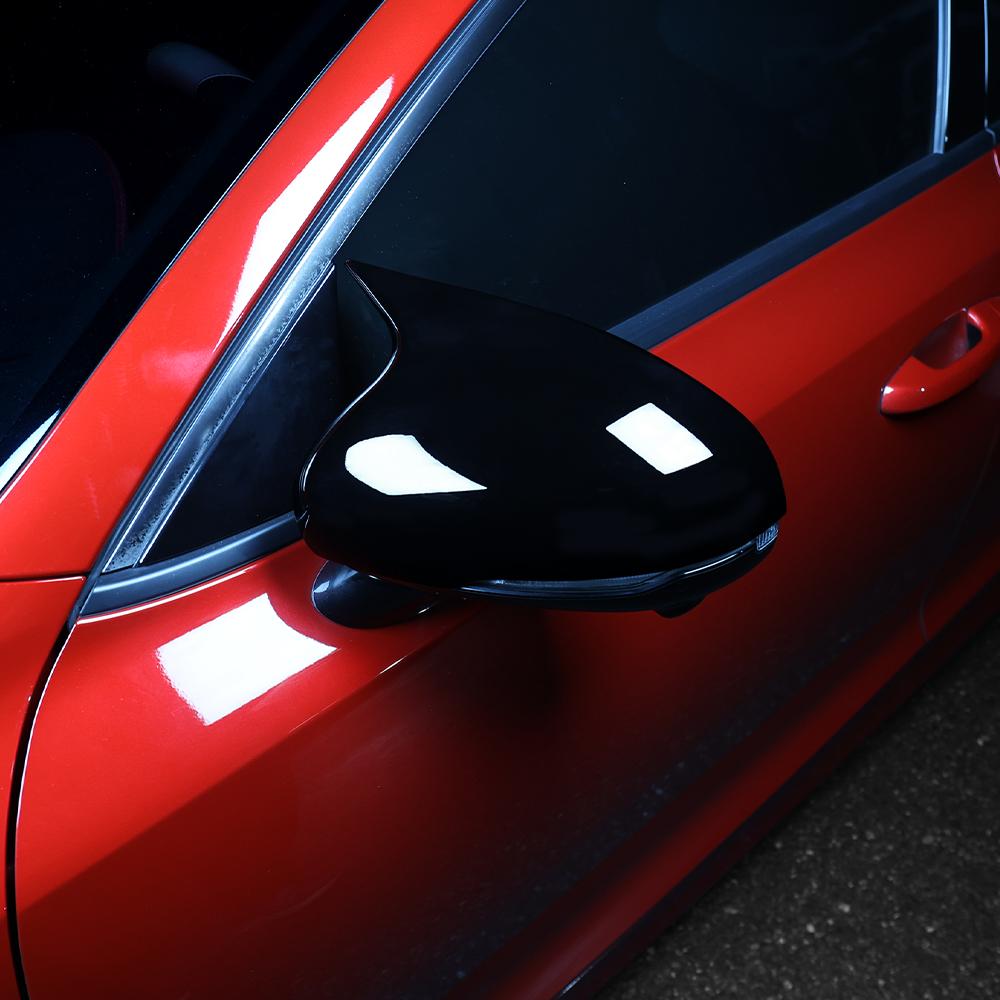 For KIA Stinger 2018      Rear View Mirror Cover Horn Style Carbon Fiber ABS Rearview Mirror Shell