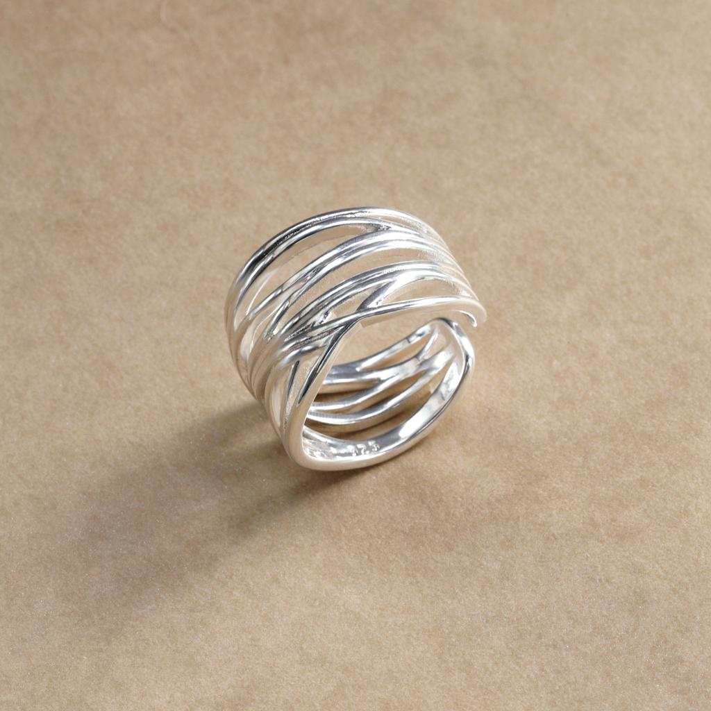 PANJBJ 925 Sterling Silver Rings for Women Couple Minimalist Handmade Simple Wide Ring Set Party Jewelry Gift Prevent Allergy