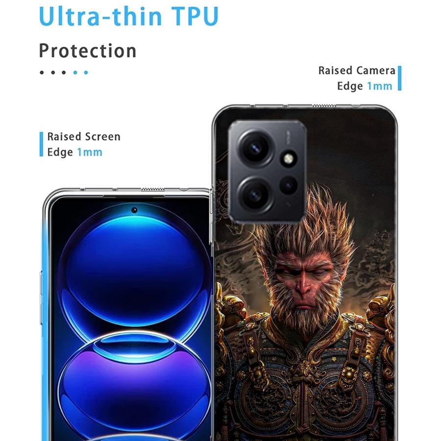 Black Myth Wu Kong Phone Case For Redmi Note 14 15 Pro 5G 13 12 Pro Plus 11 11T 11E 11S 10 Pro 10S 9 9S Cover Cell Clear TPU Cap