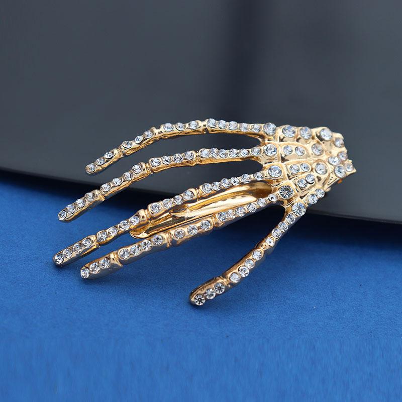 Korean Harajuku hand grab hairpin female duck bill clip rhinestone edge clip metal hairpin clip back head top clip