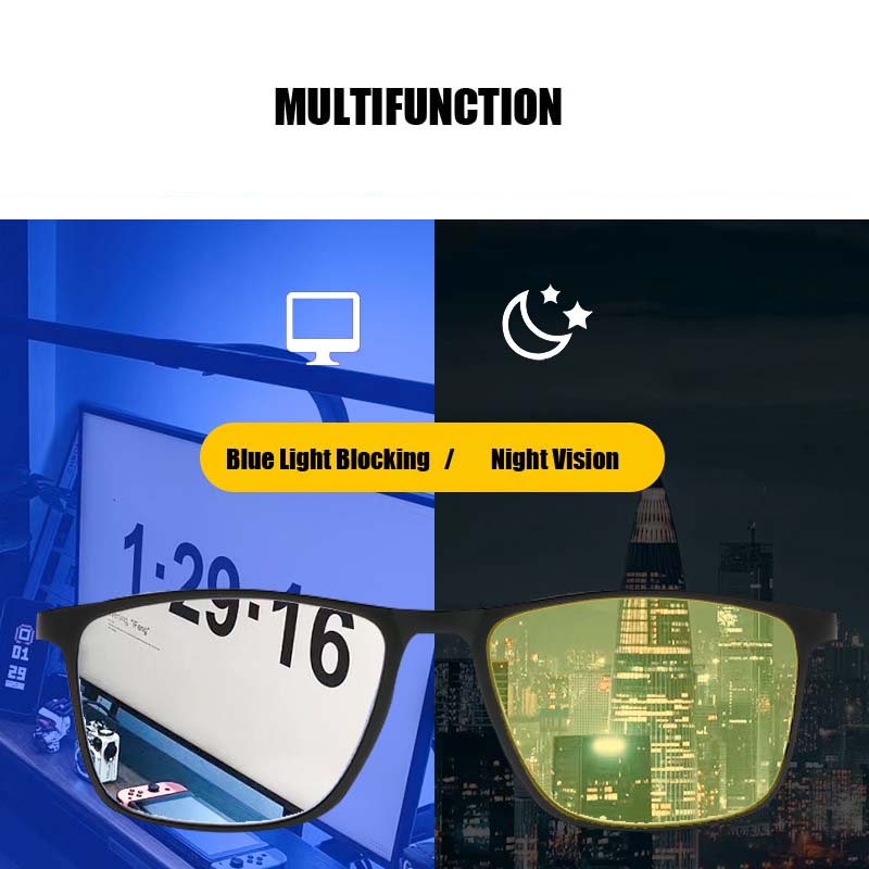 Sports TR90 Night Vision Goggles for Men Women Ultralight Anti Blue Light Eyewear Outdoor Sunglasses Night Driving Glasses