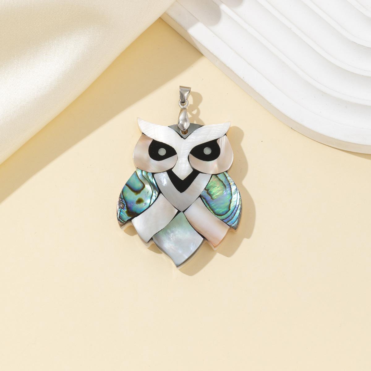 

1 шт., уникальная подвеска в форме совы из натуральной ракушки - изысканные перламутровые подвески в виде совы, аксессуар в винтажном стиле - подарки на Рождество, Хэллоуин, выпускной 1Pc