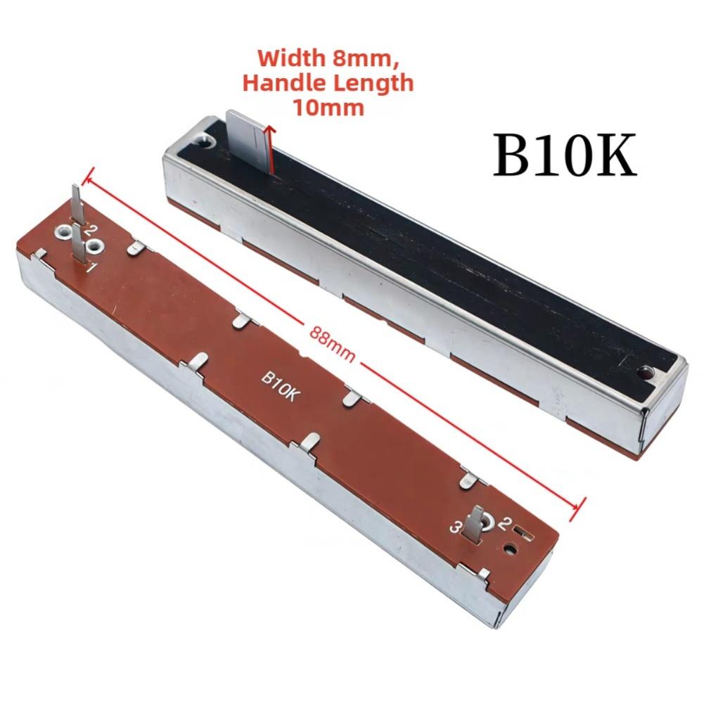 1pc 88mm 3-Pin Single Potentiometer A10K B10K Straight Slide Potentiometer Instruments Parts Accessories