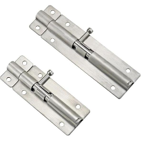 304 Stainless Steel Brushed Door Bolt Door Buckle Indoor Door Spring Bolt Hinge Door Pin 1Pcs(HHMT90) HHMT90