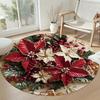 Flower Round Floor Rug Perfect for Kitchen Dormitory Entryway Study room Anti-slip Round Rug Office home decor Birthday Christmas Gift