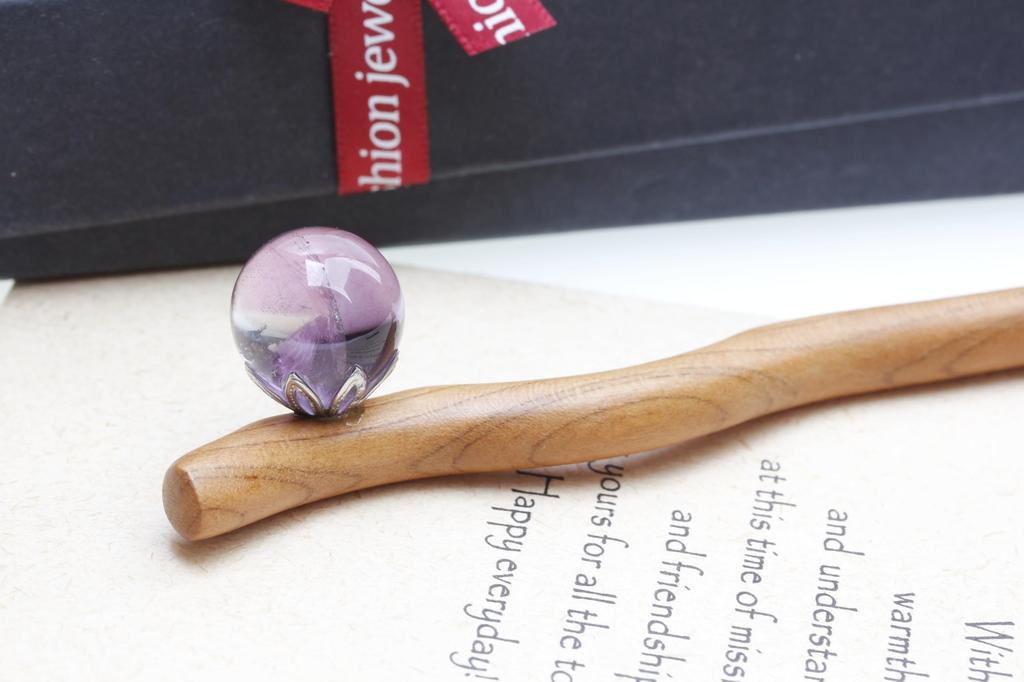 Momoki Amethyst Einzeln 18cm Glas Alltag Japanisch Erwachsenwerden Yukata Abschluss Abschluss Einschulung Kirschblütenzeit Haarnadel, Haarnadel, Perlen,