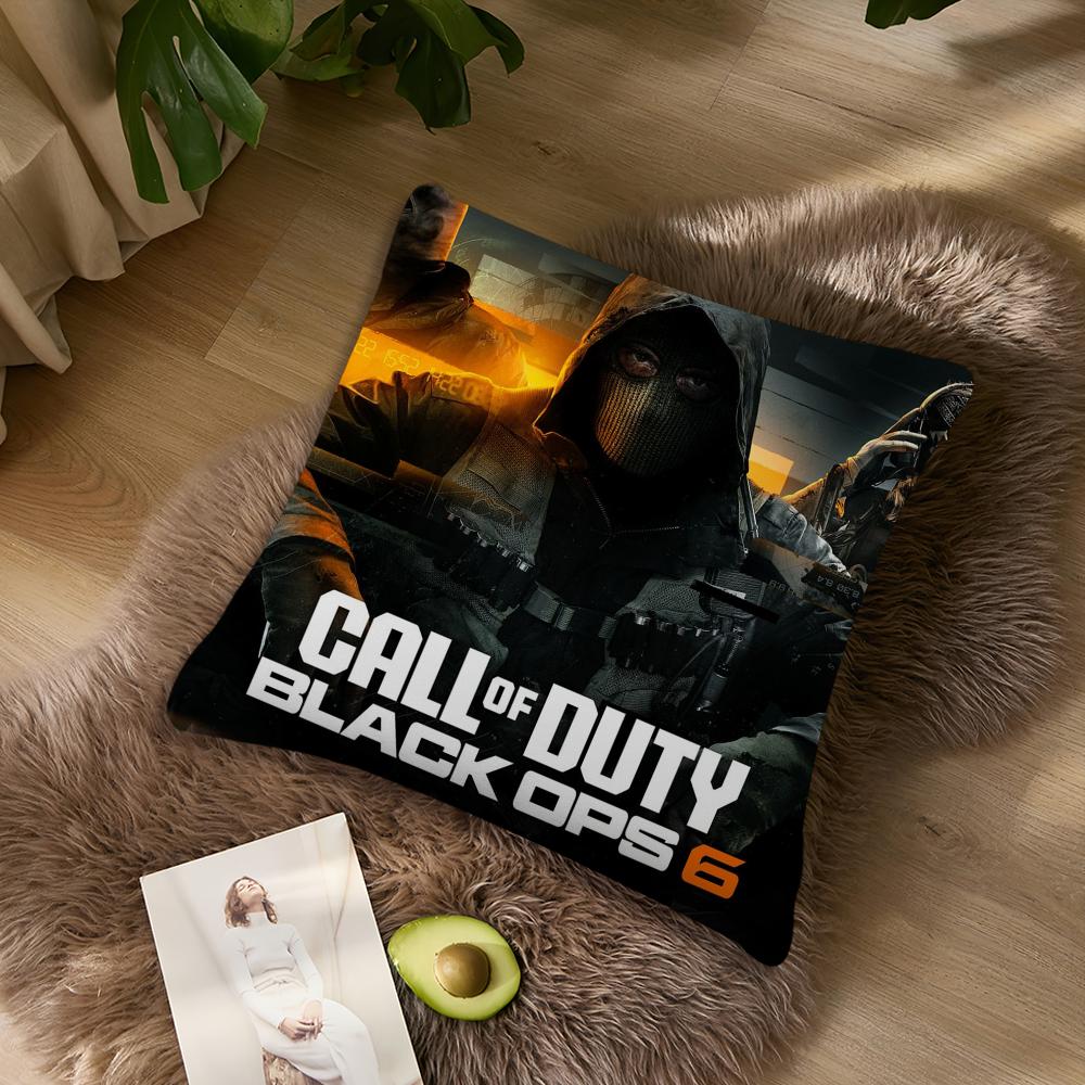 Herní povlak na polštář Pohovka Obývací pokoj Ložnice Čelo postele Polštář opěrky zad Čtvercový C-Call of D-Duty-s Black Ops 6 Polštář Doba spánku