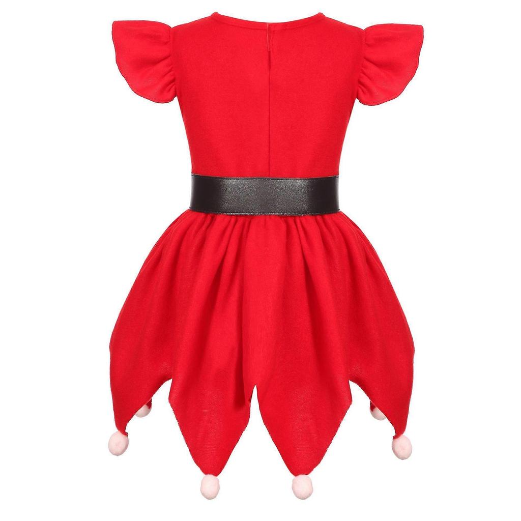 Costume da Elfo per Festa di Natale per Bambini Ragazze Abito Cosplay per Spettacolo