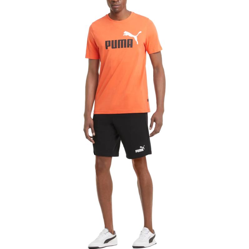Puma Letter Logo Printed Mid-Rise Sports Shorts Men shorts Black 586709-01