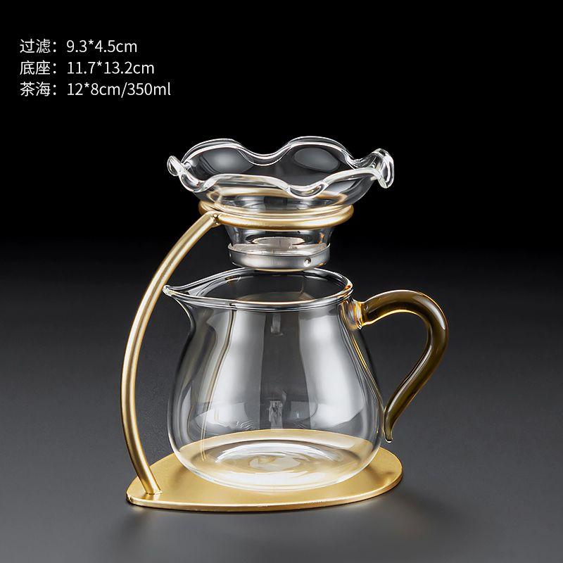 

New style glass fair cup household anti-scalding and insulated tea dispenser with filter tea combination lazy tea maker