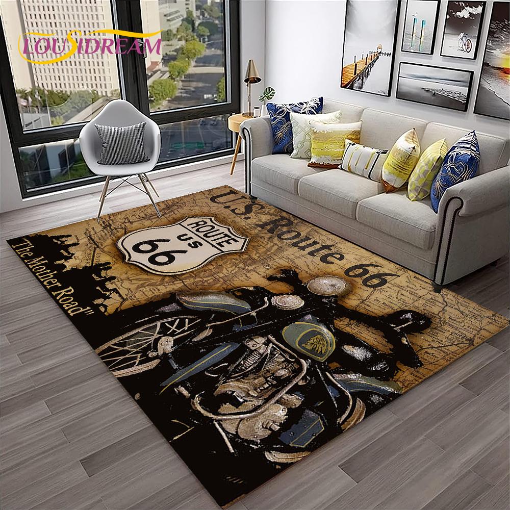 Mother Road,Historic Route 66,mãe Estrada Carpet Rug for Home Living Room Bedroom Sofa Doormat Decor,Area Rug Non-slip Floor Mat