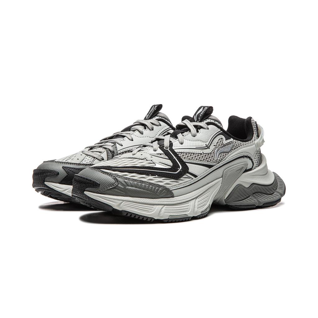 Li Ning Xingji Cushioning Abrasion Resistant Breathable Low Top Chunky Sneakers Men's Gray Black AGCW087-4