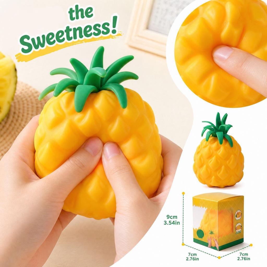 Pineapple Toy, Slow Rising Cute Soft Stress Ball for Kids and Adults