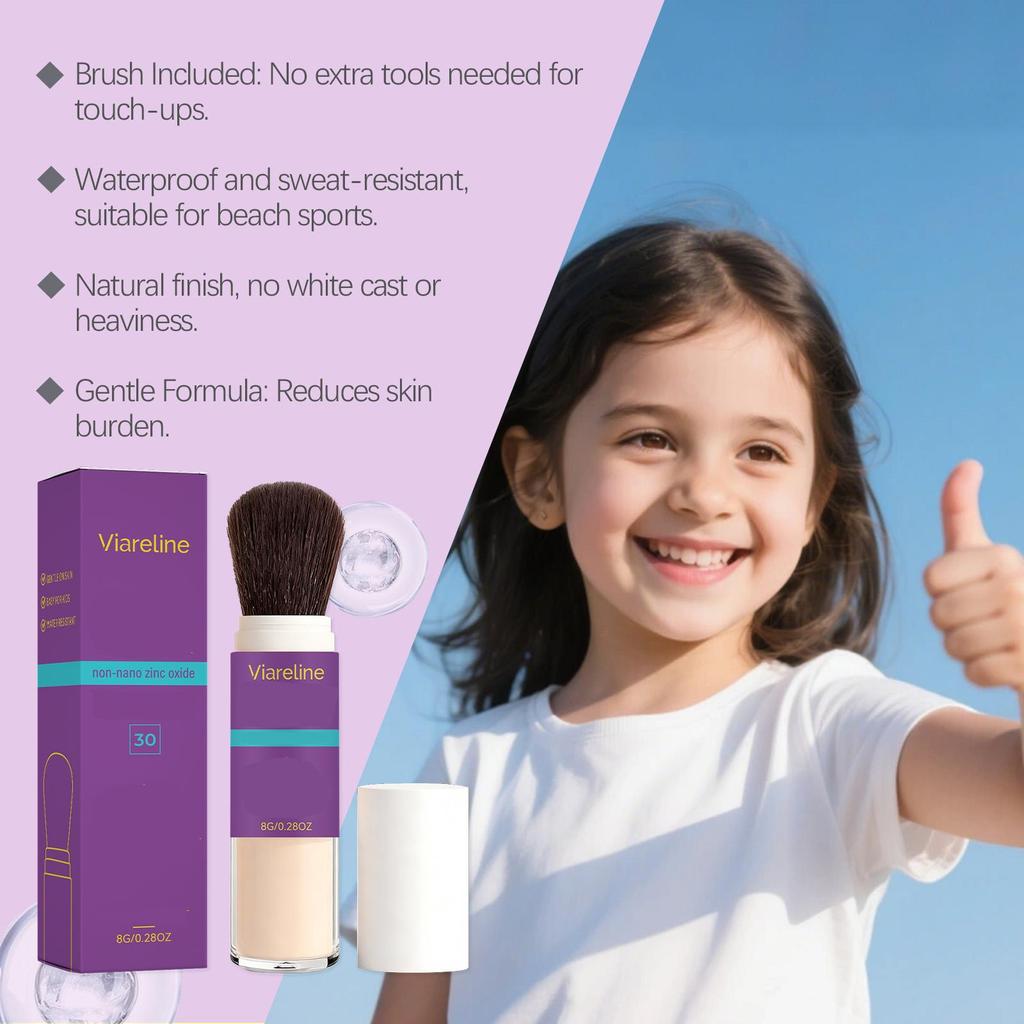 Viareline children's protective Loose Powder is gentle and skin-friendly, outdoor physical shade keeps the skin dry 1pc