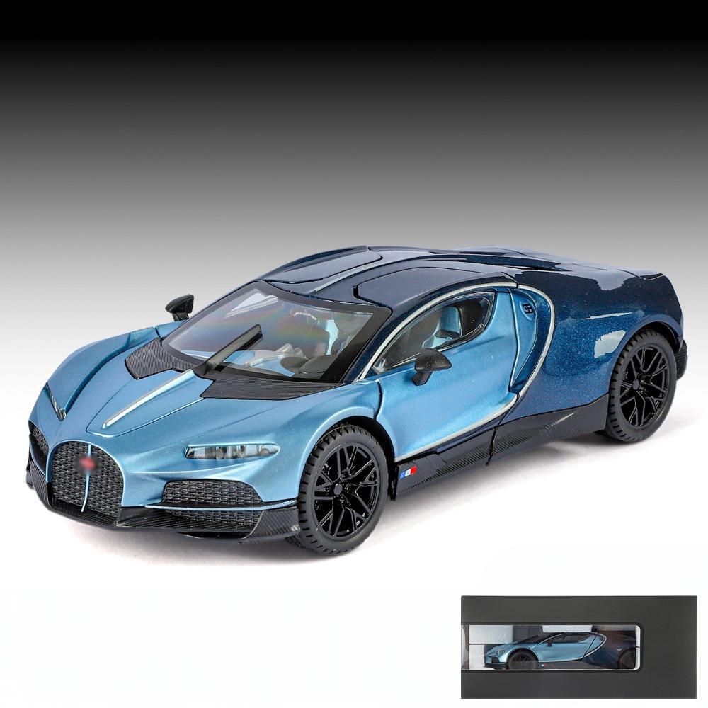 1:24 Tourbillon Supercar Toy Car Model Alloy Diecast Vehicle Miniature Sound & Light Pull Back Collection Gift Children Boy Kids