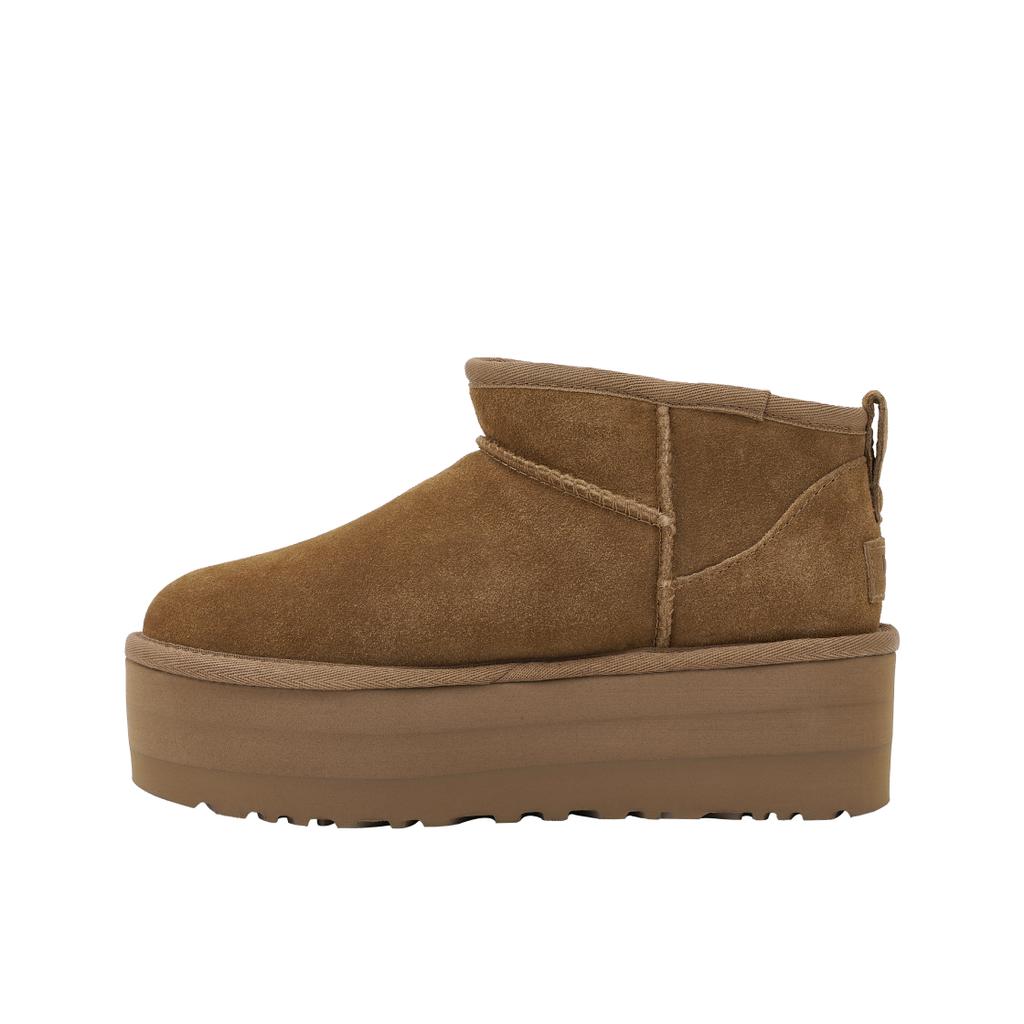 UGG Botte Plateforme Ultra Mini Classique Châtaigne Baskets Femme Marron 1135092-CHE