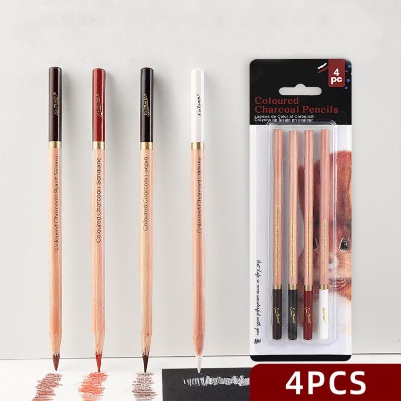 2/3/4x Highlight-Stift Zeichenkohle-Stifte Weiße Skizzenstifte Highlight-Stift zum Skizzieren Zeichnen und Schattieren