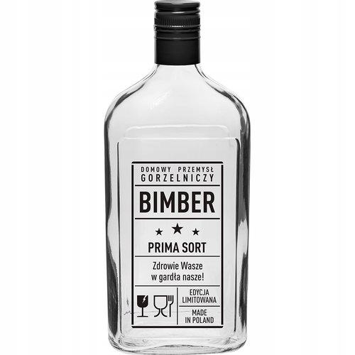 Glass bottle with the inscription Bimber Prima Sort 0.5 l