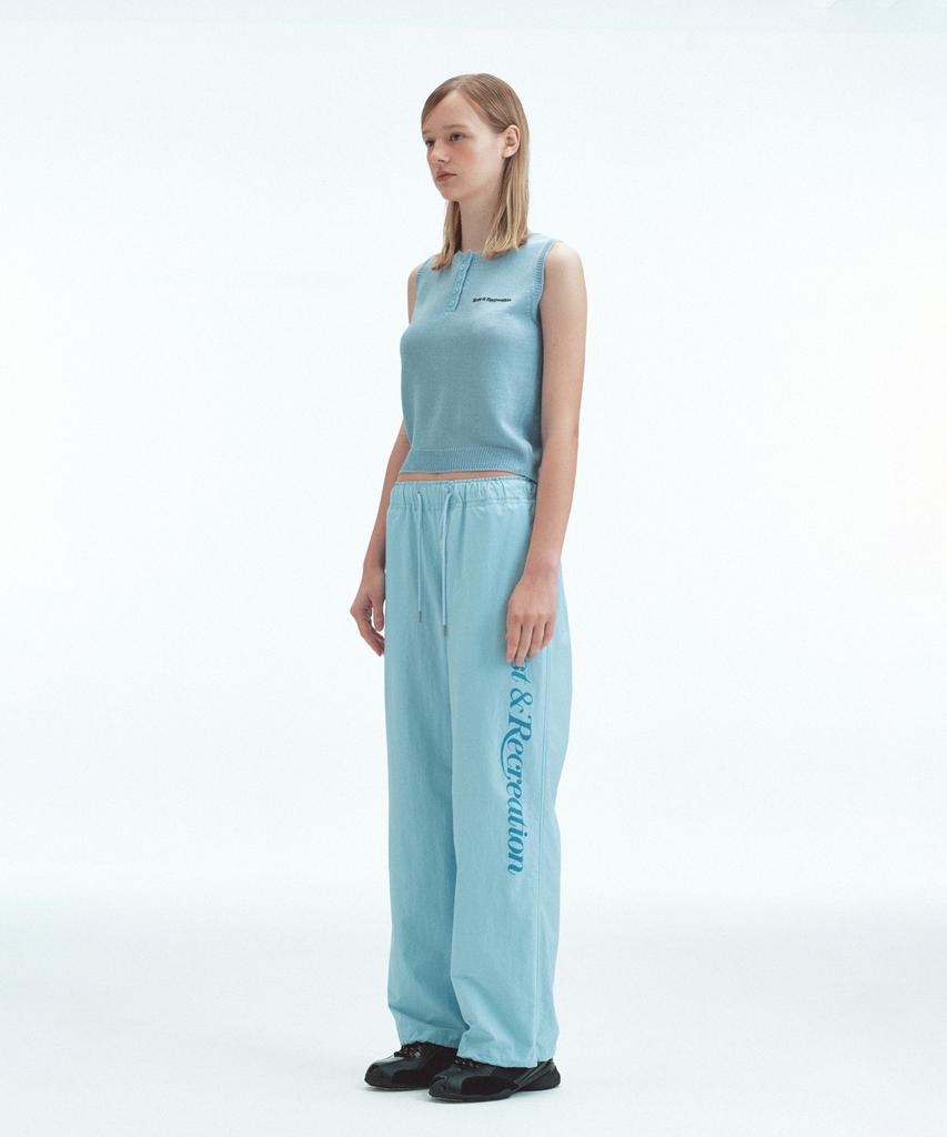 REST&RECREATION Half Button-Up Knit Vest - Sky Blue