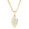 Gold Hollow Leaf Necklace for Women Light luxury leaf zircon pendant, a niche and sophisticated clavicle chain
