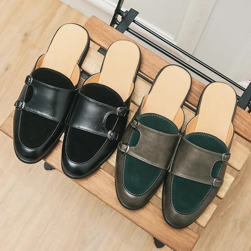 Mode Herren Hausschuhe Leder Csual Schuhe für Herren Sommer Slipper Loafer Herren Britischer Stil Lederschuhe Männlich Bequeme Flache Loafer Hombre