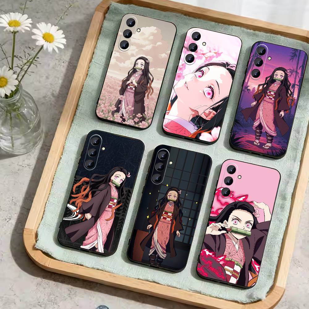 Nezuko I-Kamado Phone Case For Samsung Galaxy A73,A21s,A22,A31,A52,A53,A71,A41Soft Black Shell