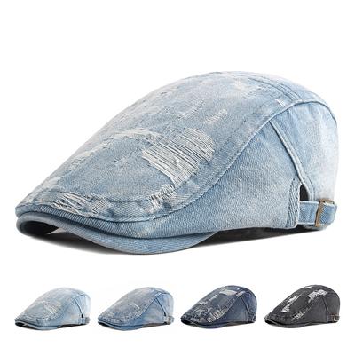 Béret de Cowboy pour hommes et femmes, casquette de journal, chapeau de peintre Gatsby délavé, casquette avant, chapeau de lierre, printemps été automne
