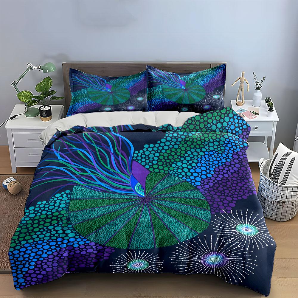 Vibrant Cosmic Blossom. Bedding Sets Duvet Covers Pillowcases(1* Duvet Cover 2* Pillowcases Without Duvet Insert)