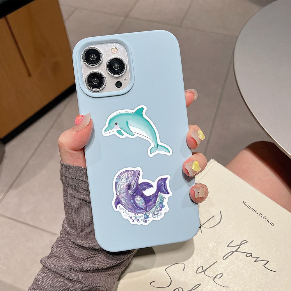 60PCS Cute Dolphin Stickers for Water Bottles, Computers, Guitars, and Cars