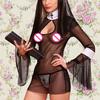 Sexy Women Cosplay Costume Nun Uniform Transparent Lingerie Exotic Halloween Costumes Outfit Clothes