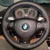 Für BMW E81 E90 Pack M Sport M3 E91 E92 E93 E87 E82 E88 X1 E84 Vollschwarzes Leder Auto Lenkrad Geflecht Weiches Leder Lenkradbezug