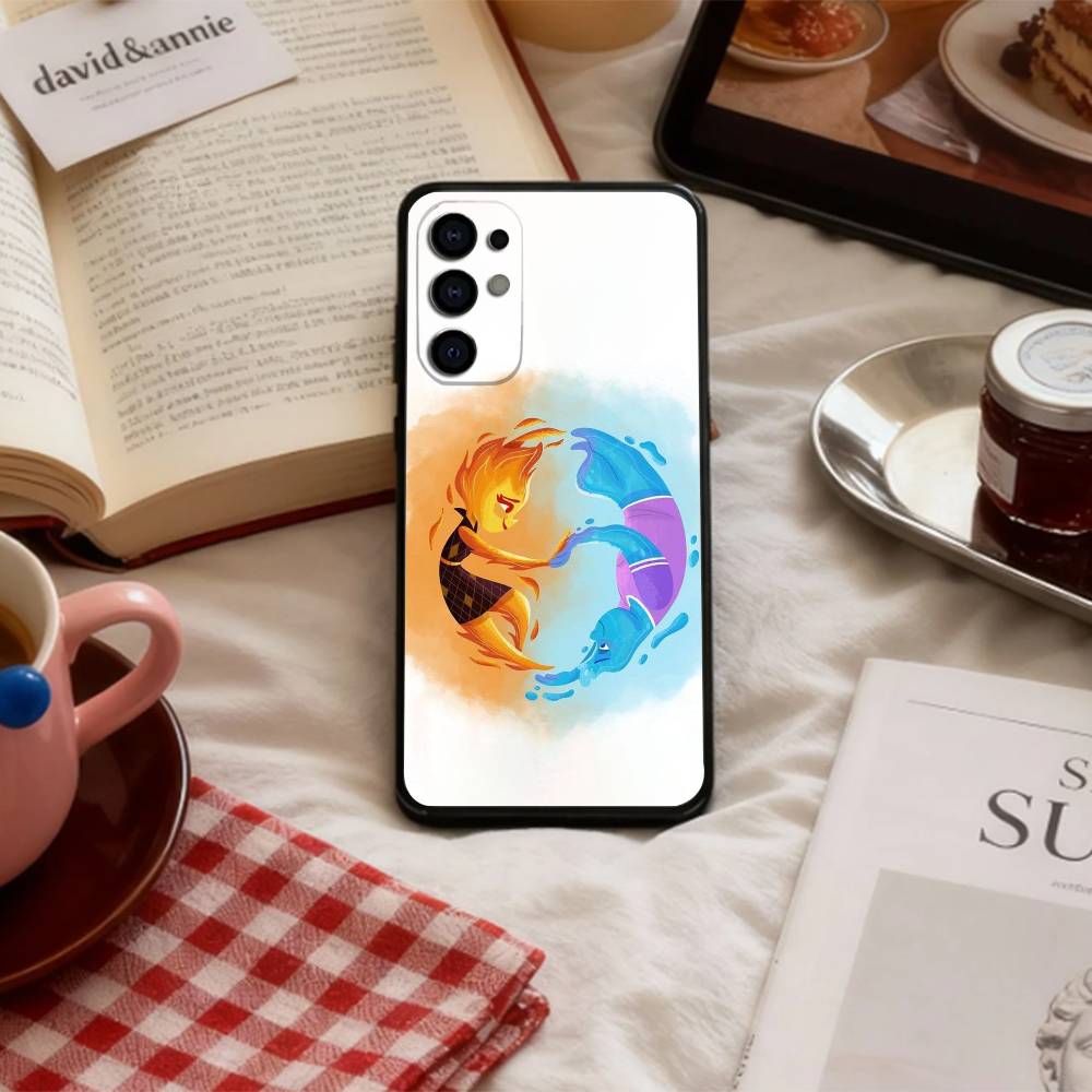 P-Pixar E-Elemental    Phone Case For Samsung S 25,24,23,22,30,21,10,9,Ultra,Plus,Lite,FE,4,5 G Soft Black Case