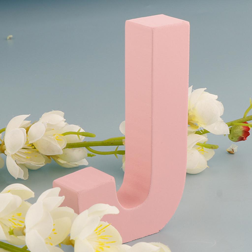 Dřevěné Růžové 26 Písmen Abecedy Svítící Písmena Nástěnná Dveřní Závěsná Cedule A-Z pro Dětský Pokoj Pokojíček Dekorace