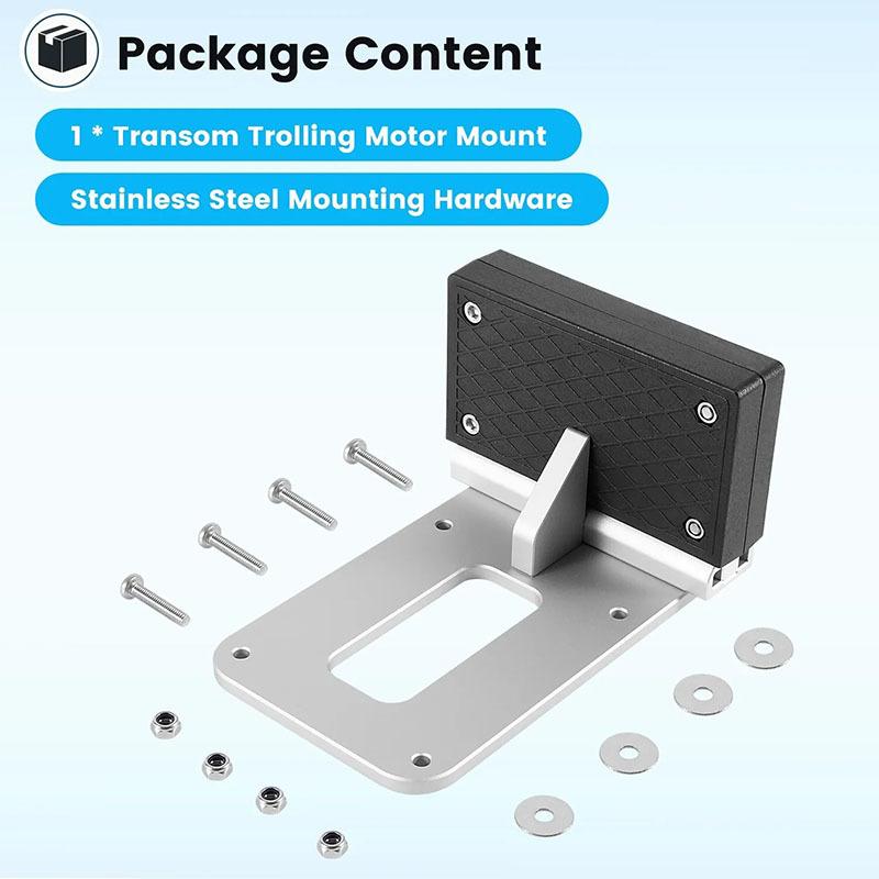 Universal Transom Trolling Motor Mounting Bracket for Kayaks Backing Plate Mount Bracket for Clamp-on Electric Trolling Motors
