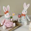 Spring Rabbit Doll Rabbit Figure for Easter Party Decors Kids Holiday Gift Colorful Accent for Windowsill Shelf