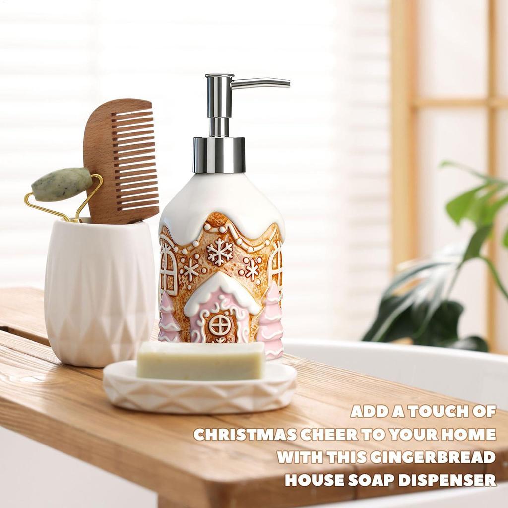 Christmas Hand Soap Dispenser Bathroom Liquid Pump Bottle Christmas Liquid Hand Soap Dispenser for Party Home Kitchen Countertop