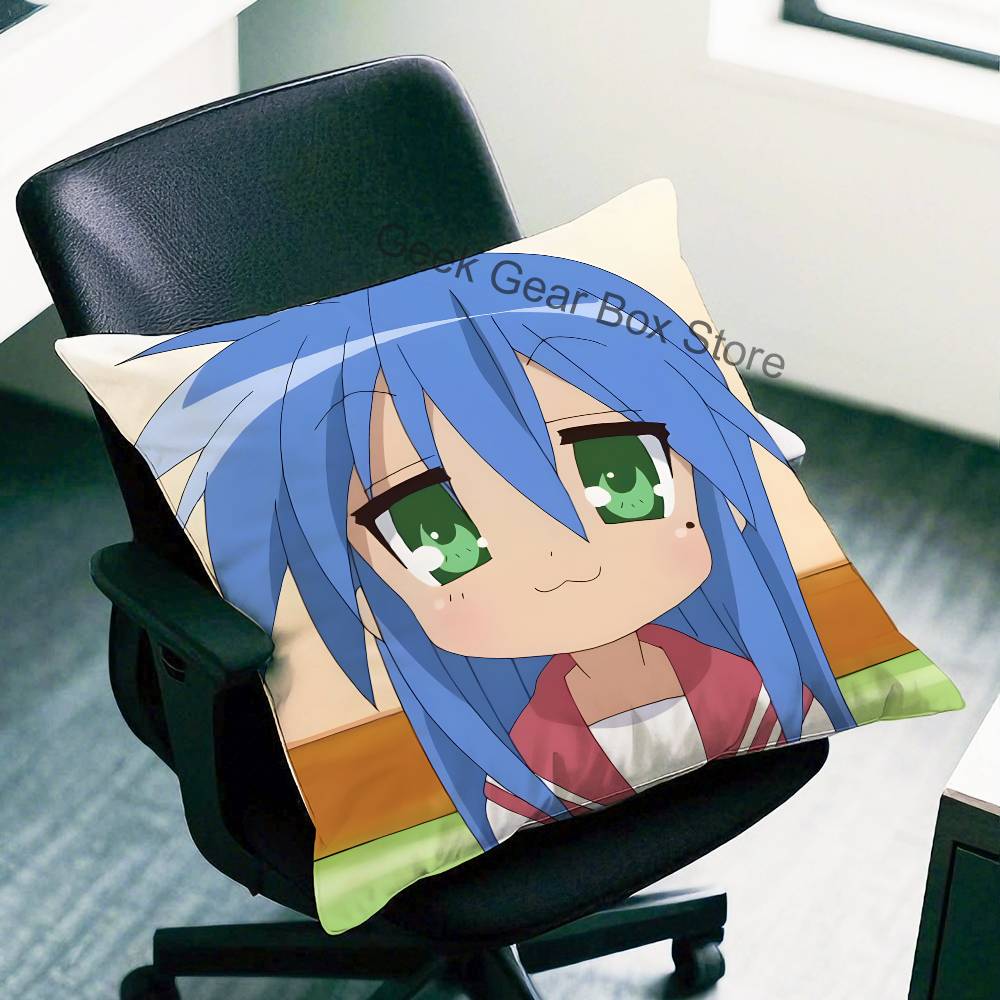 Konata Izumi LLucky SStar Anime Celebrity Merchandise AllMatch Printed Pillow Case Sofa Car Office Room Decoration Protector