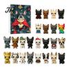 Collectible Dog Ornaments Bulldog Advent Calendar 2026, 24 Days Acrylic Puppy Christmas Countdown Calendar, Decorative Animal Pendant 2D Flat