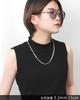 Gin No Silver 925 Venetian Long Chain Necklace for Men and Simple [Shinjuku Kura] Chain, Approx. 3.2mm Wide, 45-60cm (45cm), Women, Thick,