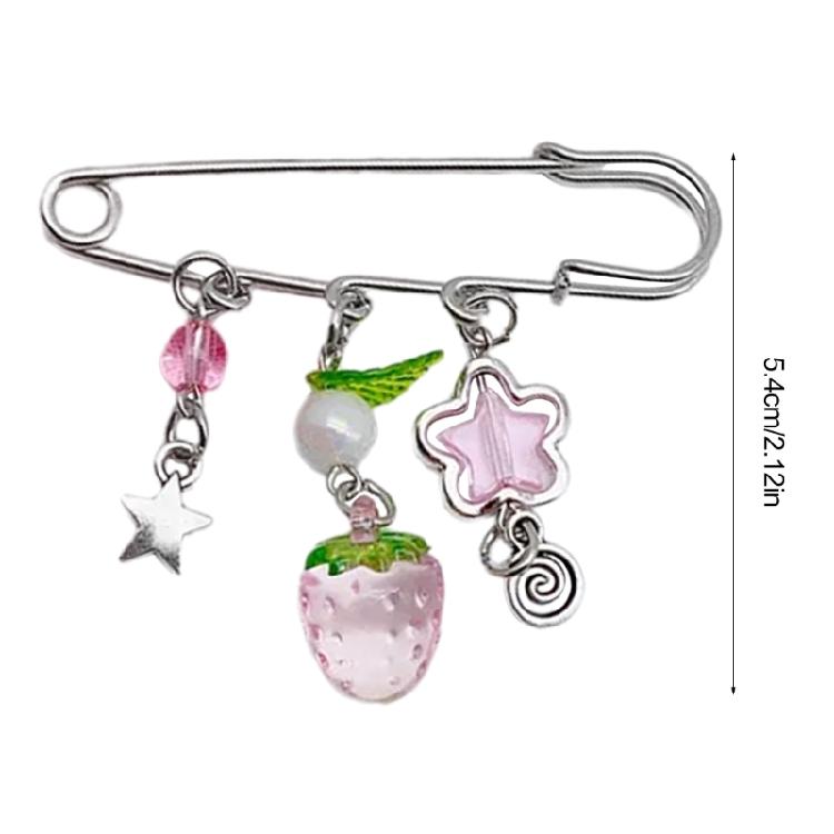 Süße Brosche Clip Einzigartige Verschlussnadel Kettenabzeichen Niedliche Brosche Erdbeernadel
